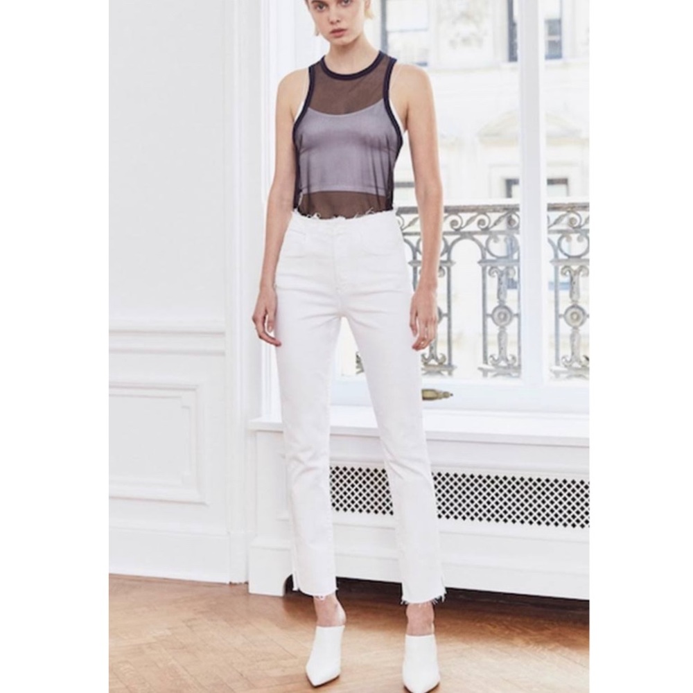 NWOT 3x1 cropped straight leg jeans in white tier